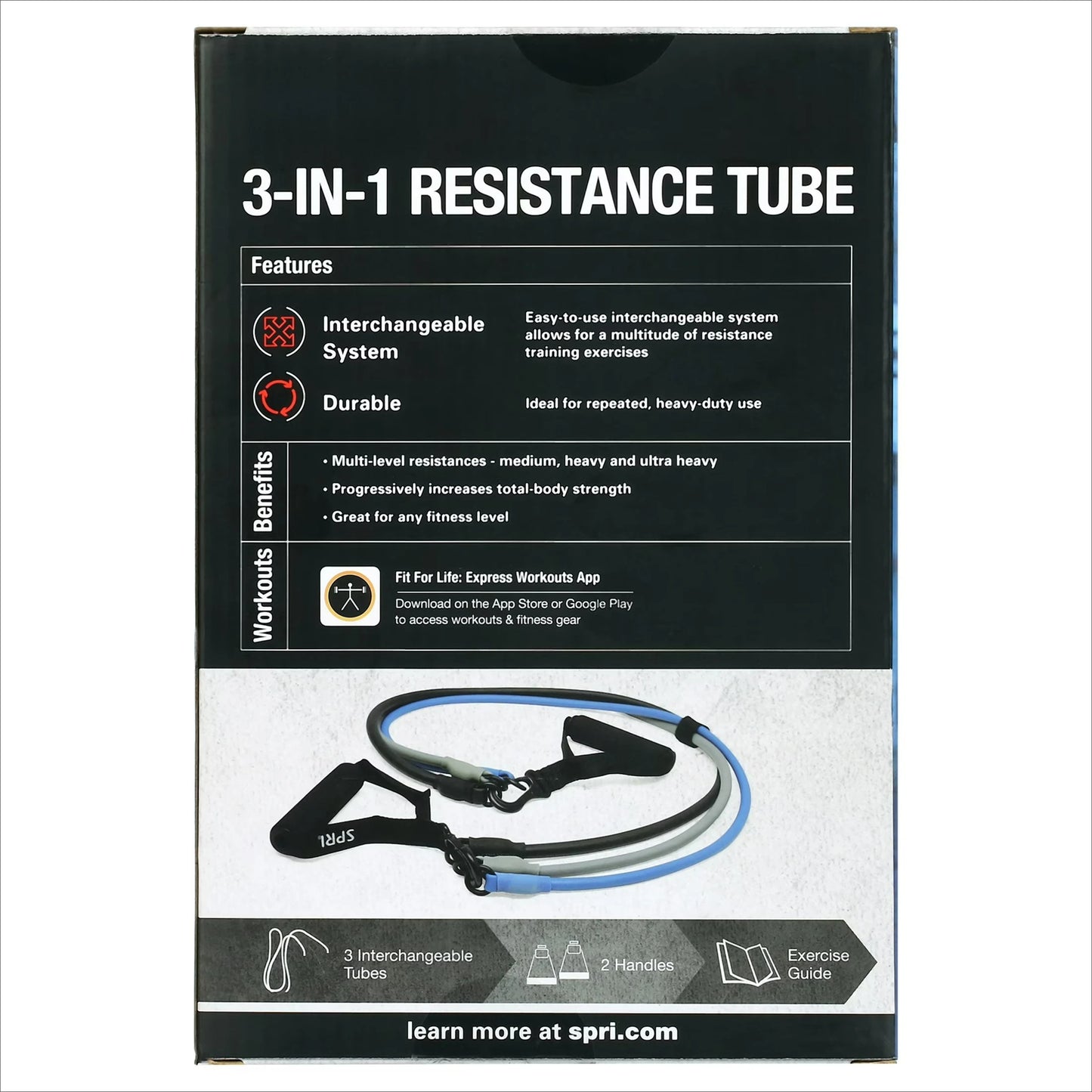 3 In 1 Resistance Tube Kit With Three Durable Levels