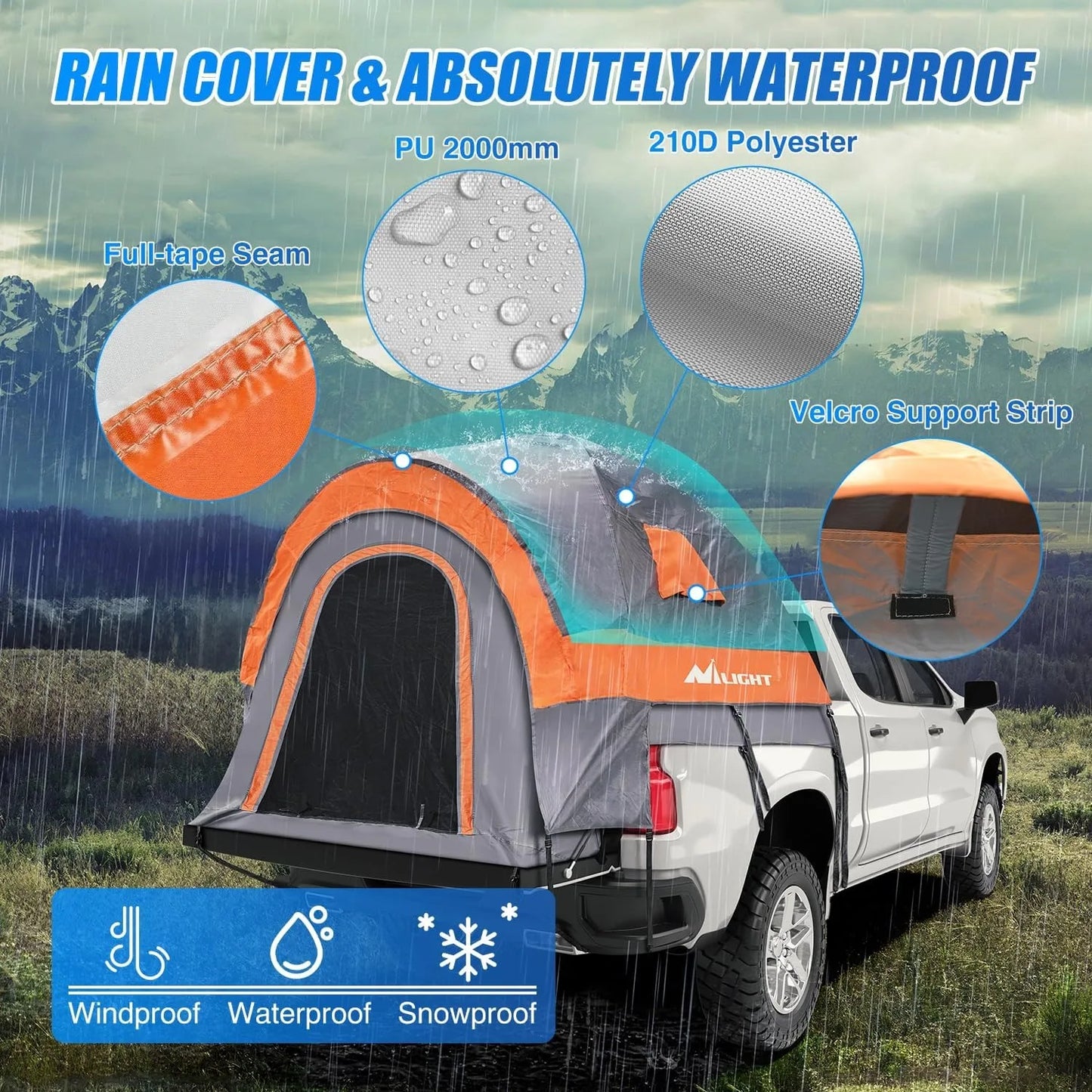 Nilight Truck Bed Tent Two Person Waterproof Camping Shelter