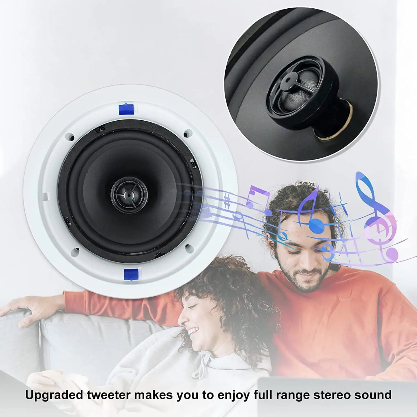 Herdio Two Way Ceiling Speakers Passive Flush Mount