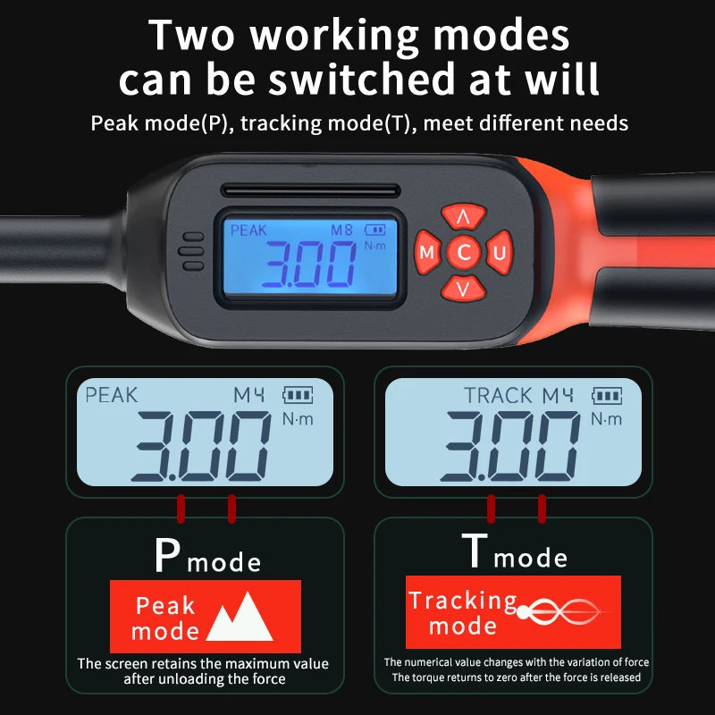 MoveCrab Digital Torque Wrench 1 to 340 Nm with LEDs