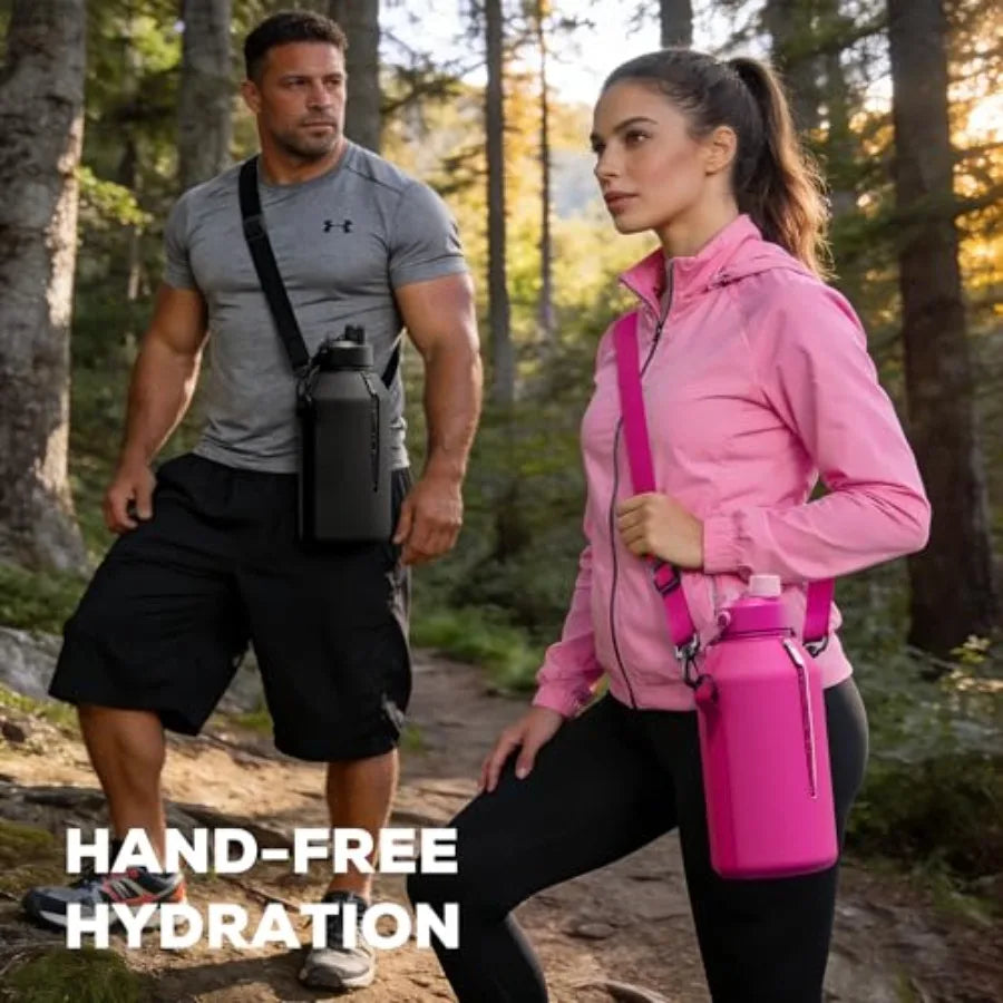 Leakproof Insulated Water Bottle With Straw And Spout Lid