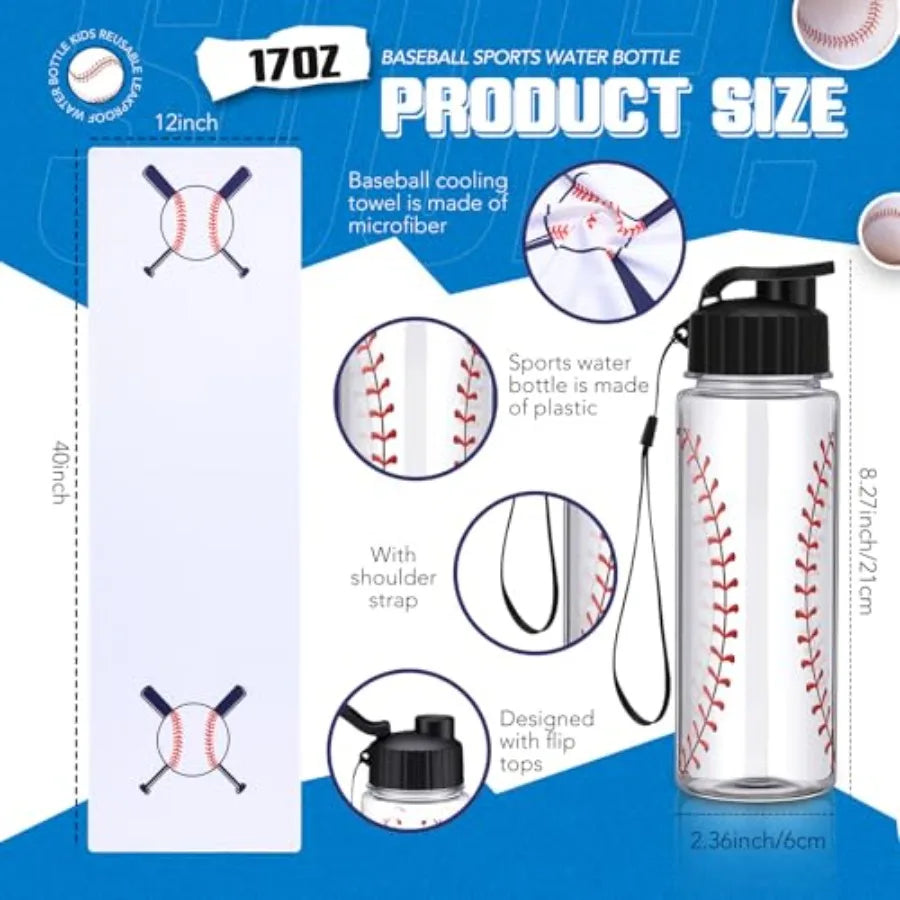 Reusable Squeeze Sports Water Bottles And Breathable Cooling Towel Set
