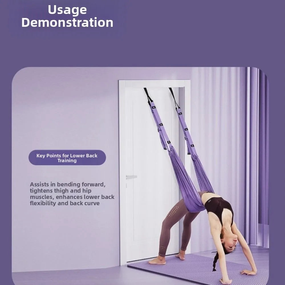 Adjustable Aerial Yoga Strap for Door Hanging and Flexibility Training