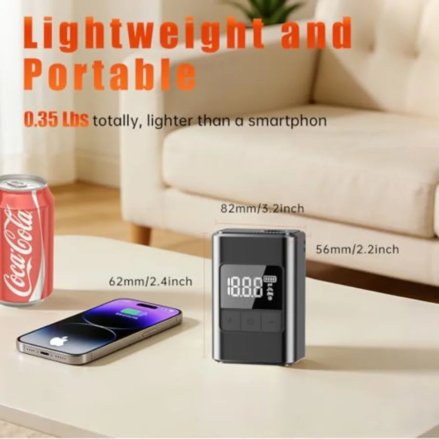 Portable Electric Mini Bike Tire Pump With Digital Gauge