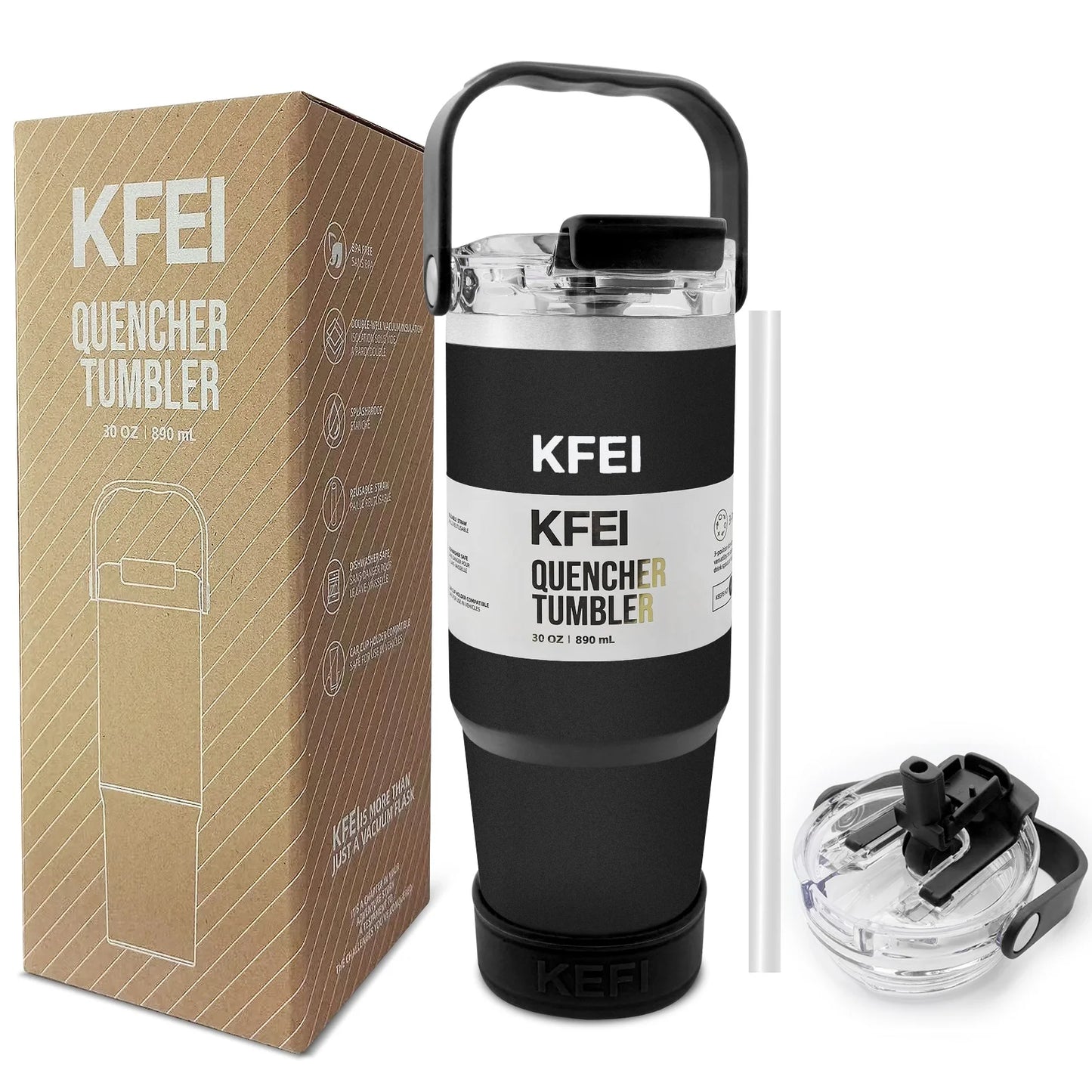 Stainless Steel Double Wall Insulated Tumbler With Lid And Straw