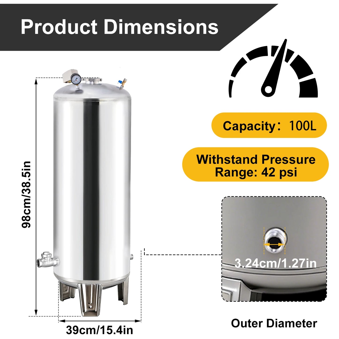 Well Water Pressure Tank With Mounting Kit For Home Farm