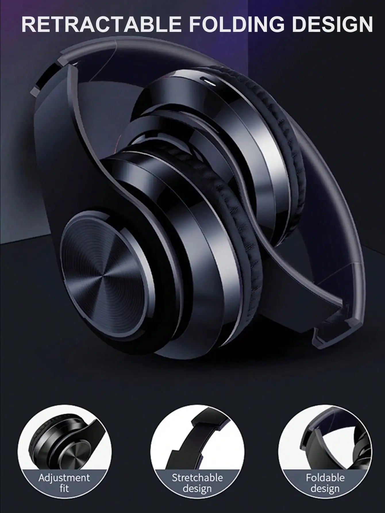 VIKEFON RGB Gaming Headphones Wireless Bluetooth With Microphone