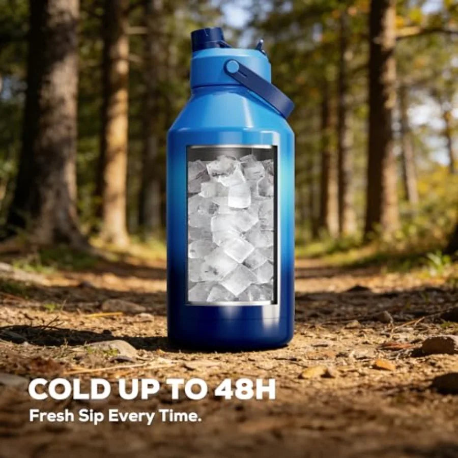 Leakproof Insulated Water Bottle With Straw And Spout Lid