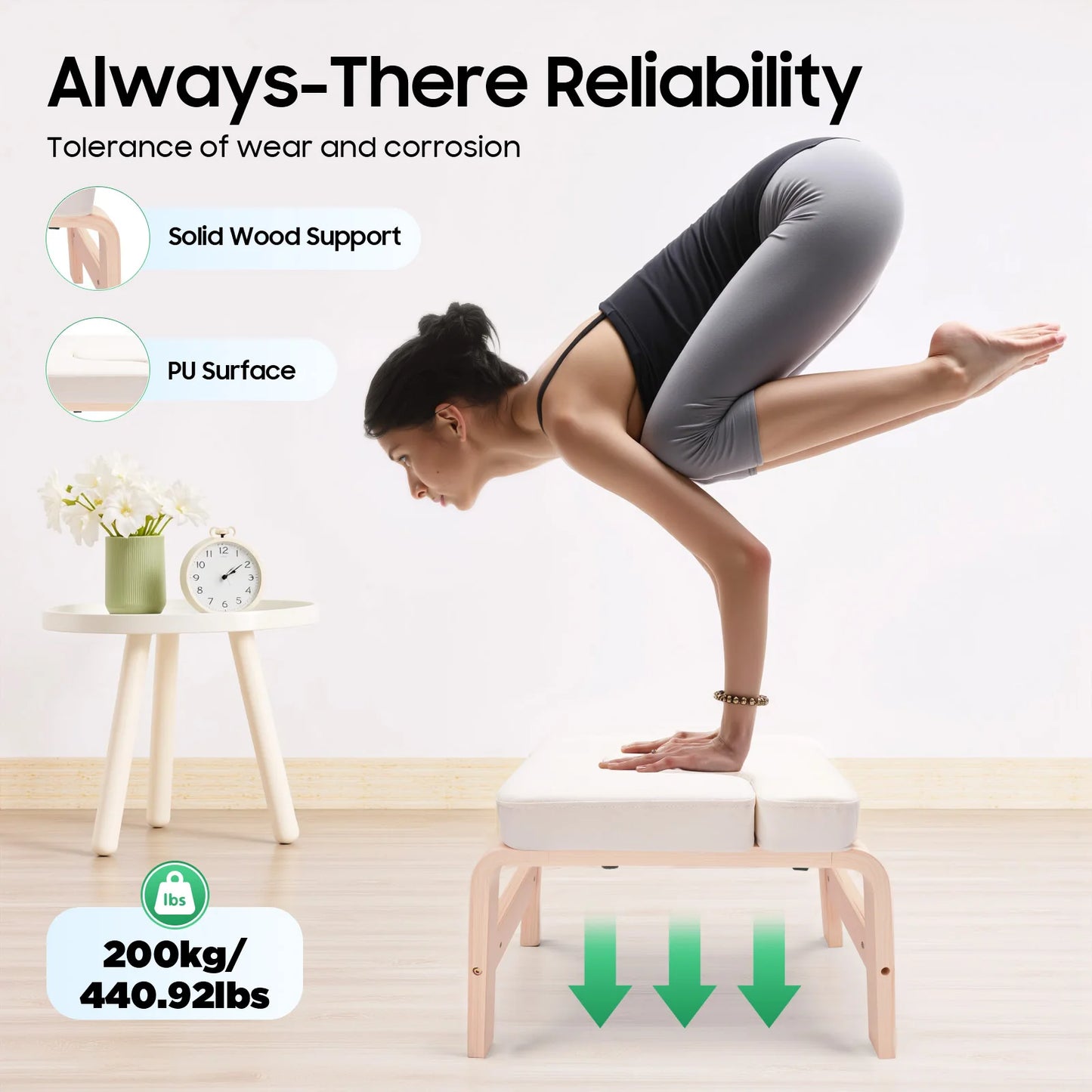 Yoga Headstand Bench Inversion Stool 440lbs Capacity Home Gym
