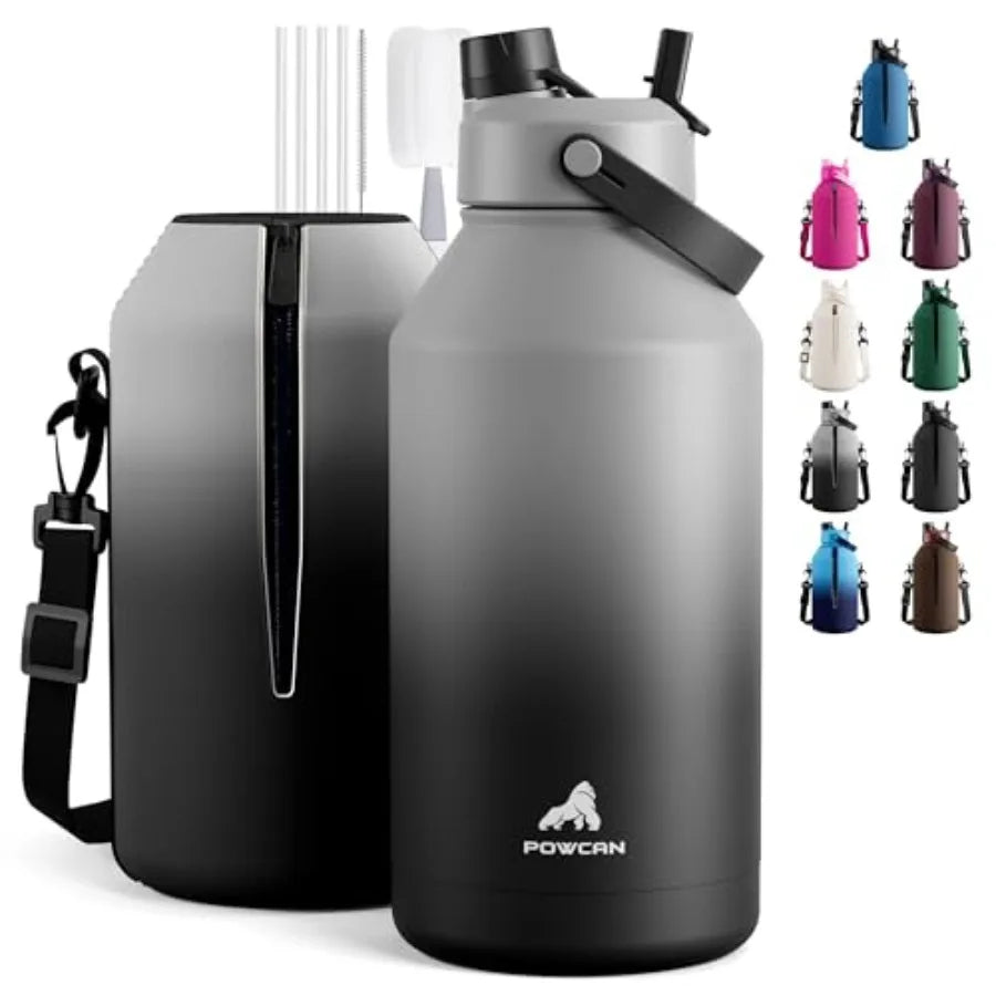 Leakproof Insulated Water Bottle With Straw And Spout Lid