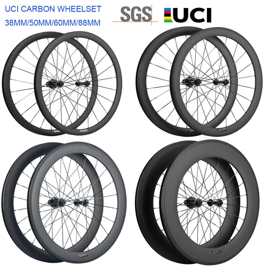 SUPERTEAM Carbon Wheelset Clincher For Road Bikes UCI Approved