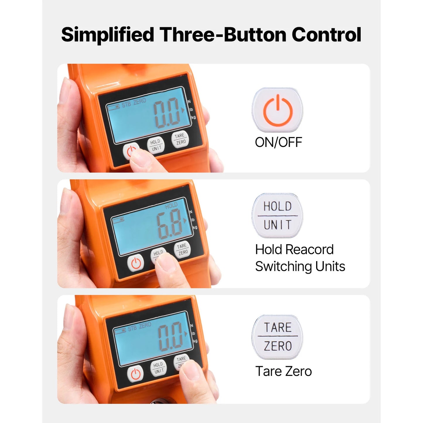 SucceBuy 880 Lb Digital Crane Scale Handheld With LCD Display