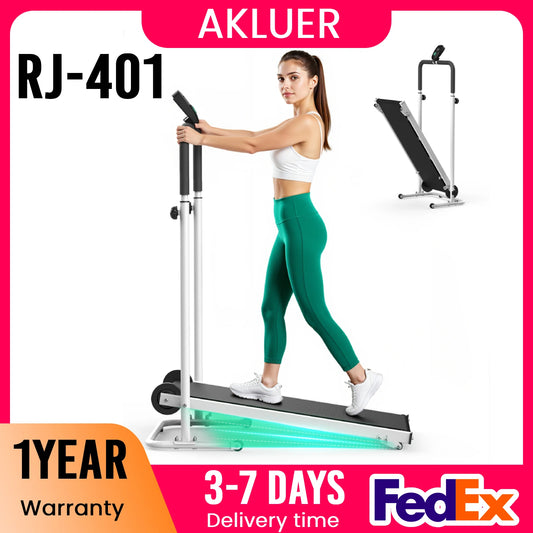 AKLUER Non-Electric Treadmill With Dual Flywheels And Fixed Incline