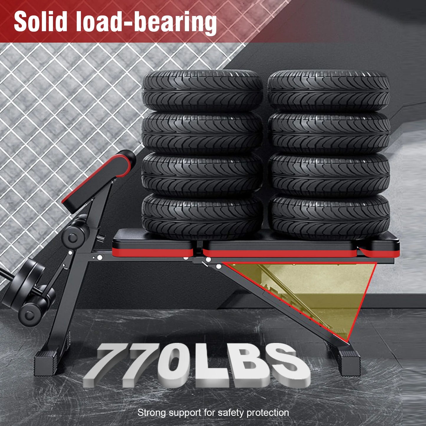 7-Level Foldable Weight Bench With Adjustable Headrest For Full Body