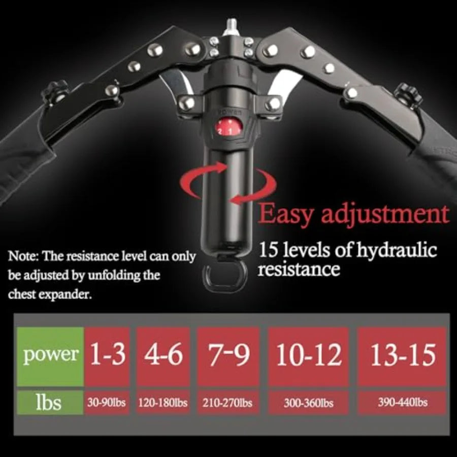Hydraulic Arm Trainer And Chest Exerciser With 15 Level Resistance