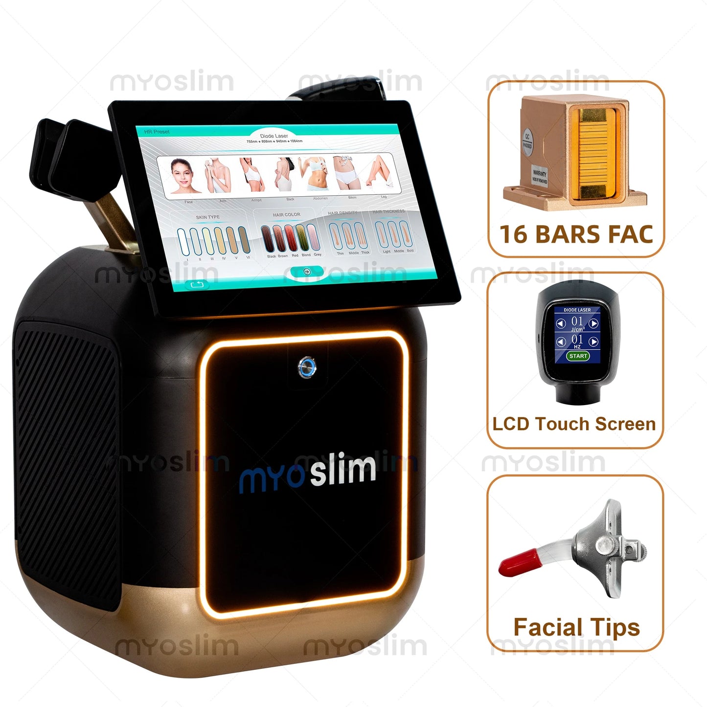 Myoslim 4-Wavelength 808nm Lase Diode Hair Removal Machine