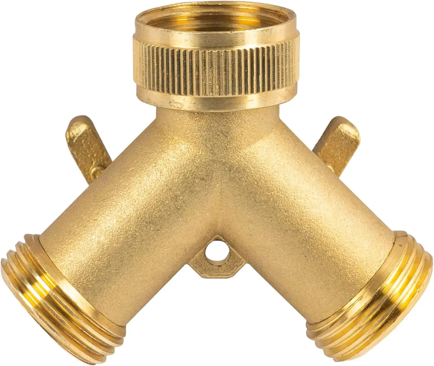Solid Brass Garden Hose Splitter 2 Way With 2 Valves