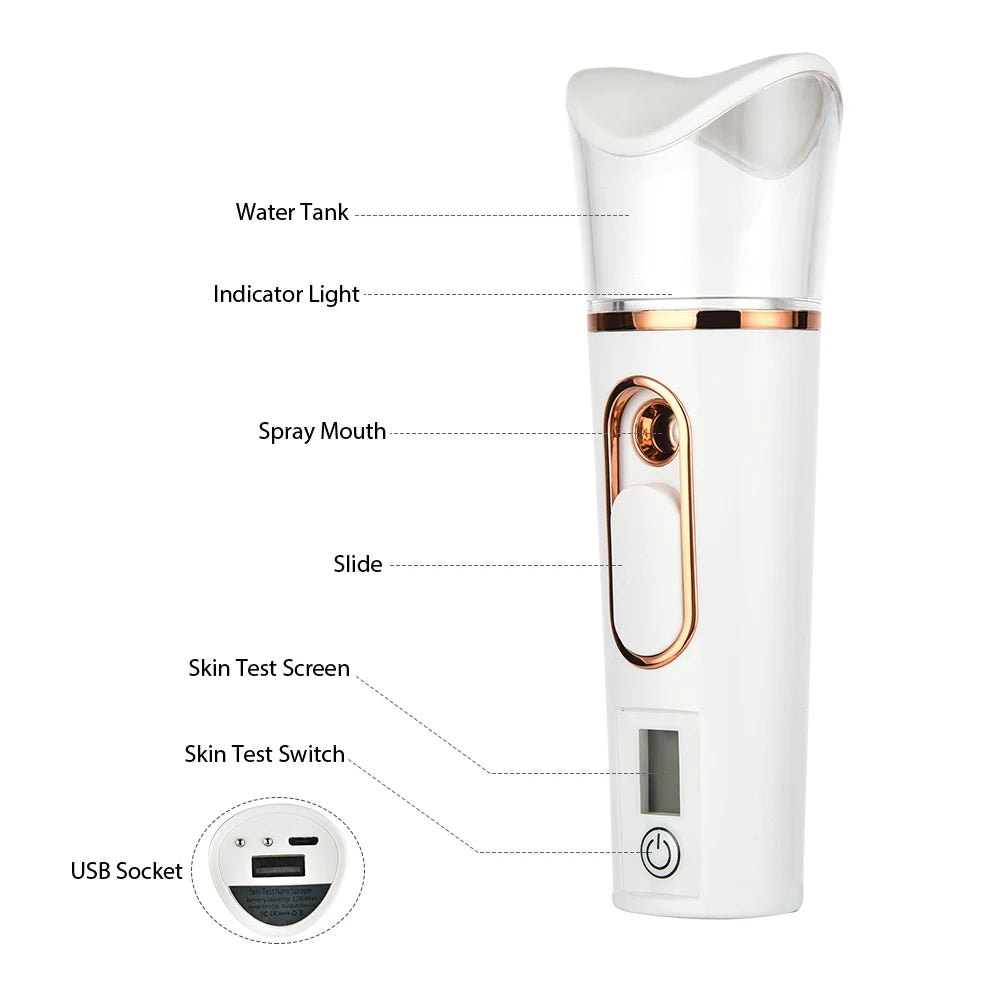 Mist Sprayer Handheld Nano Beauty Instrument Portable Facial Steamer Nebulizer