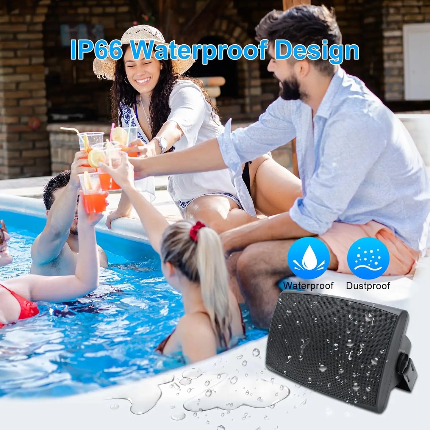 Herdio Outdoor Passive Wall Mount Speakers 400W Waterproof