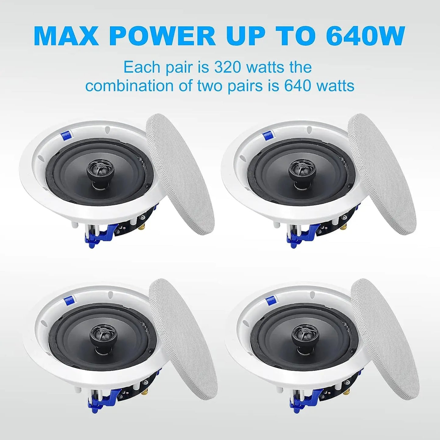 Herdio Two Way Ceiling Speakers Passive Flush Mount