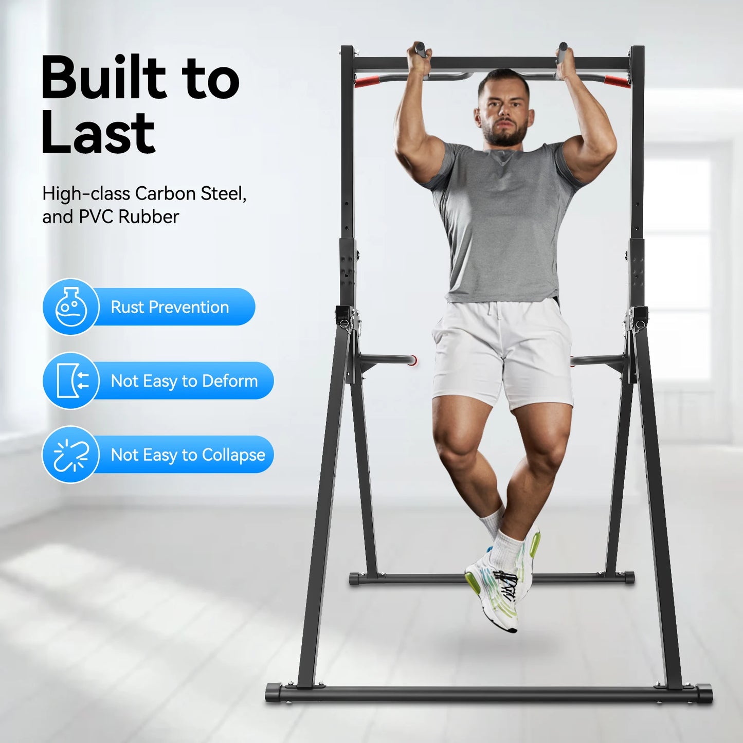 Adjustable Pull Up Bar 200kg Foldable Home Gym Multi-Function Training