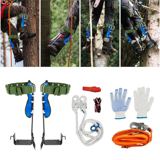 Tree Climbing Spikes Kit With Safety Harness Arborist Gear 220Lbs