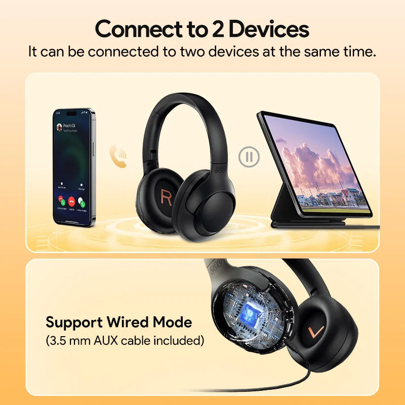 QCY H3 ANC Hybrid Wireless Headphones With 60 Hour Playtime