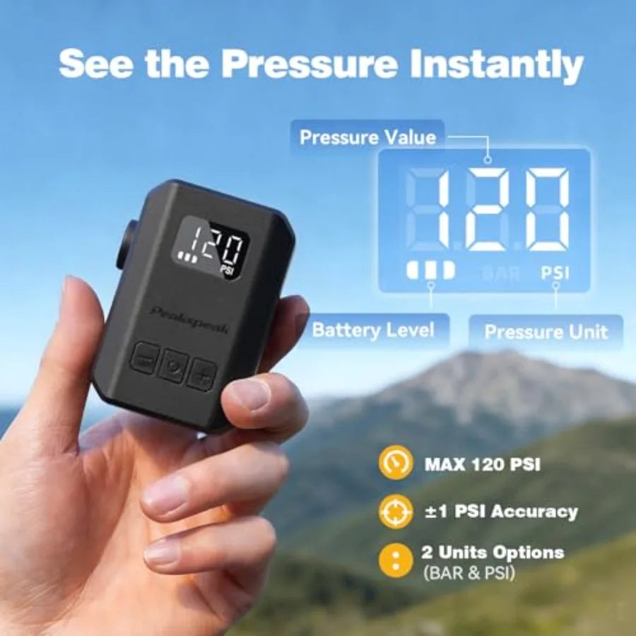 AS260PRO Mini Electric Bike Pump With Gauge And Auto Stop