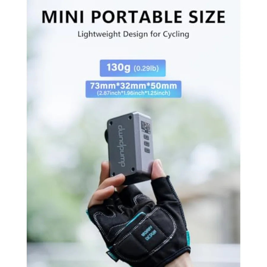 Mini Bike Pump With Gauge 120 PSI Electric Bicycle Pump