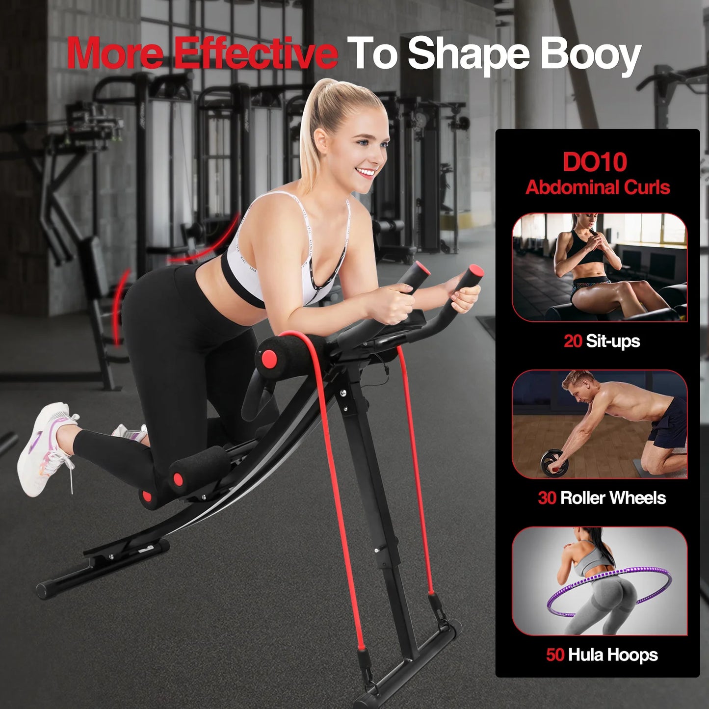 GIKPAL Foldable Ab Machine For Home Gym And Abdominal Trainer