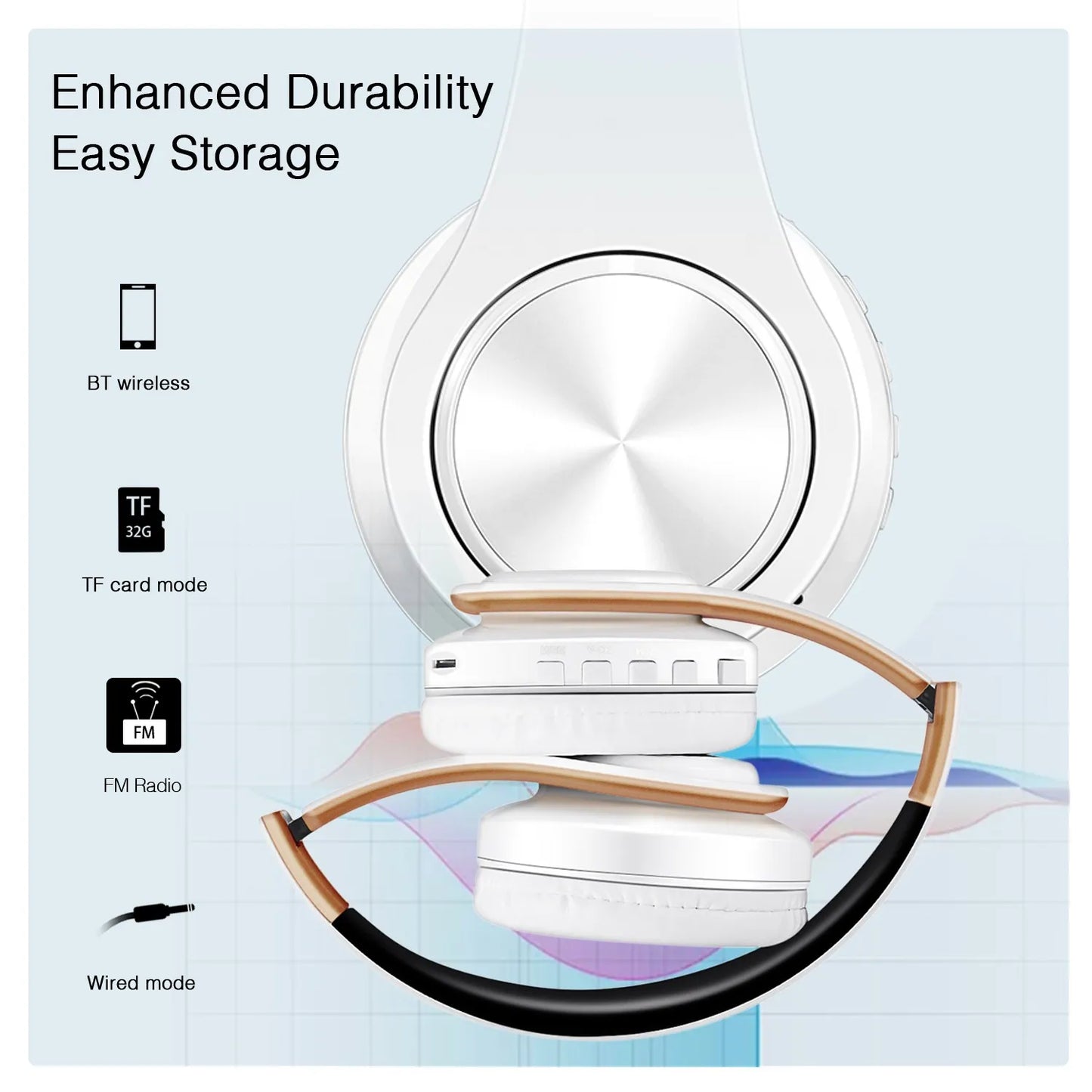 Rat Tail Bluetooth Headphones With Mic And SD Card Slot