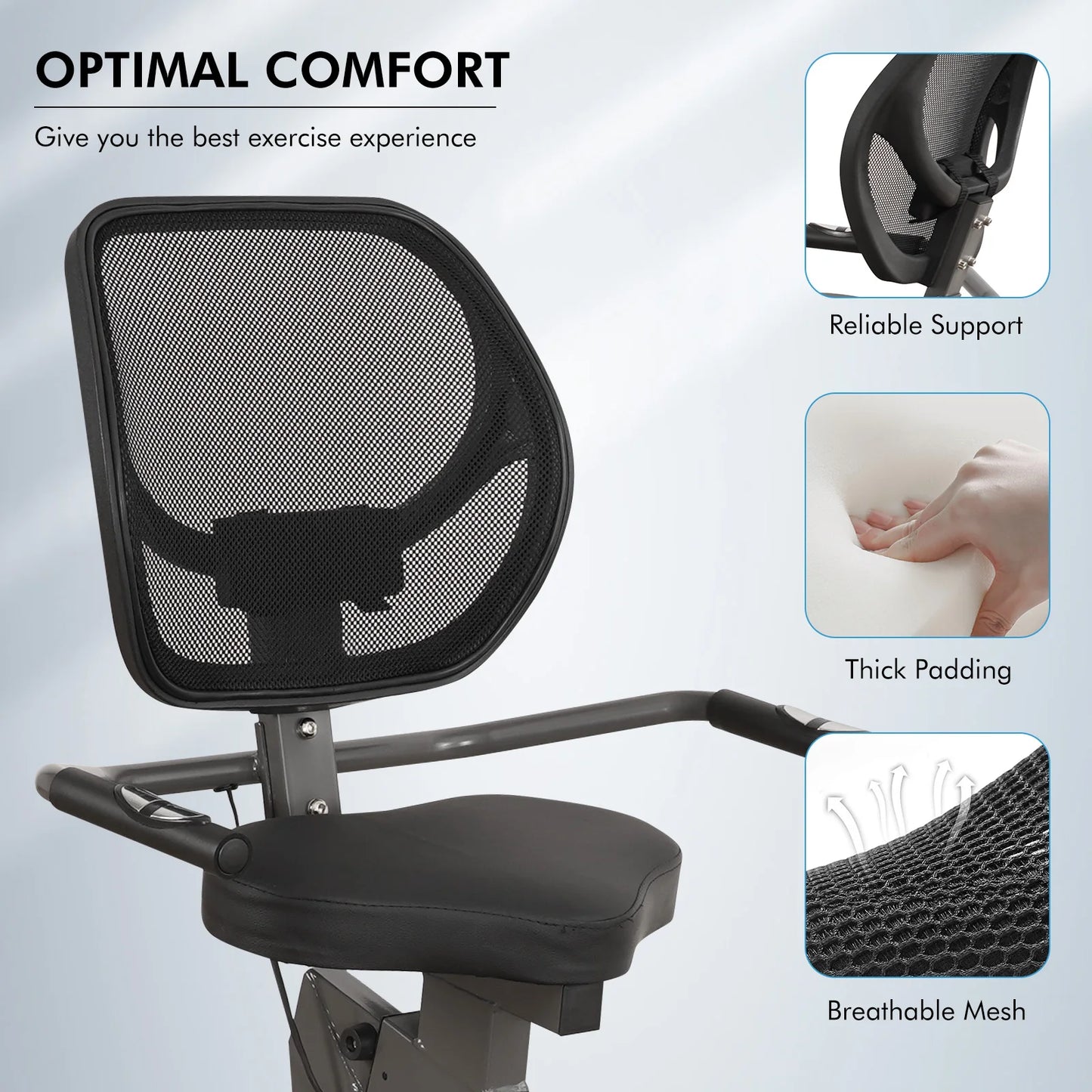 Recumbent Exercise Bike For Home Eight Levels Quiet Seat