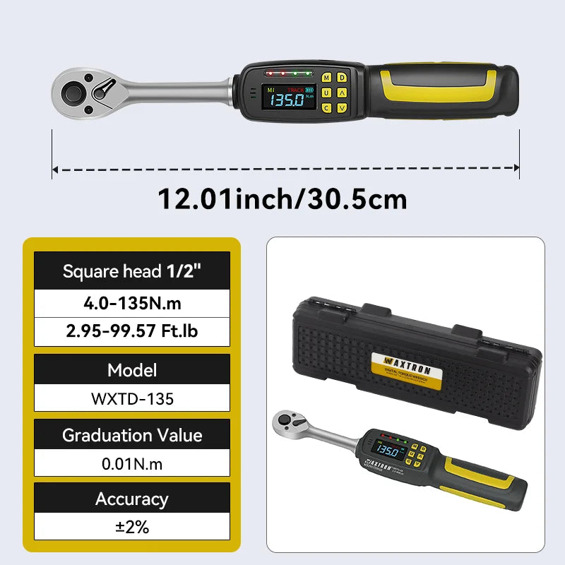 Waxtron Digital Torque Wrench Two Percent Accuracy For Automotive