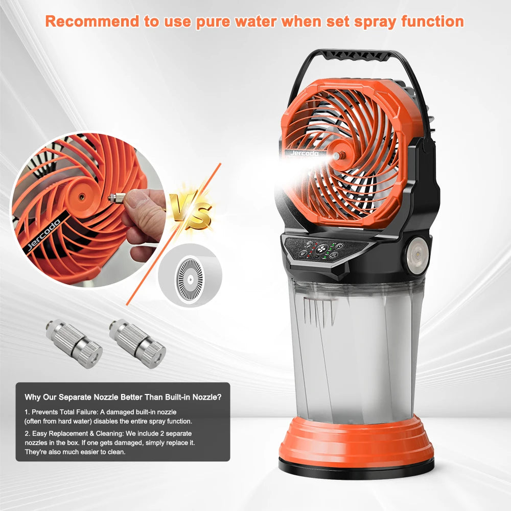 Portable Misting Fan With Rechargeable Battery And RGB Lights