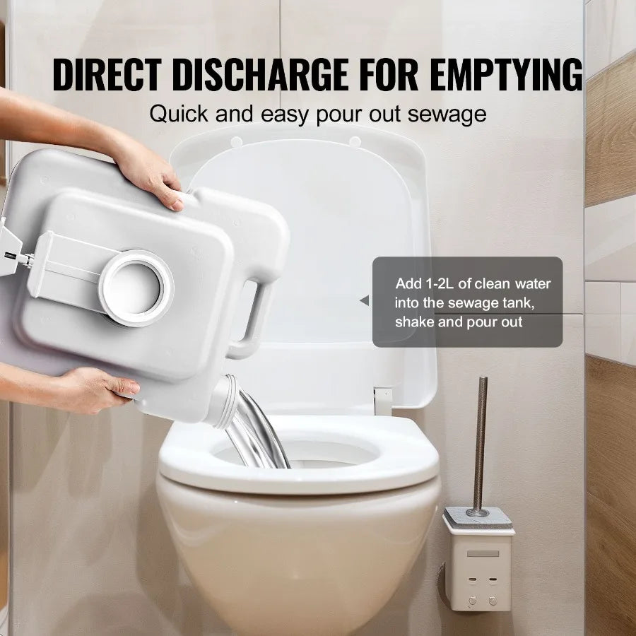 Portable Camping Toilet With Pressurized Flush Carry Bag For RV