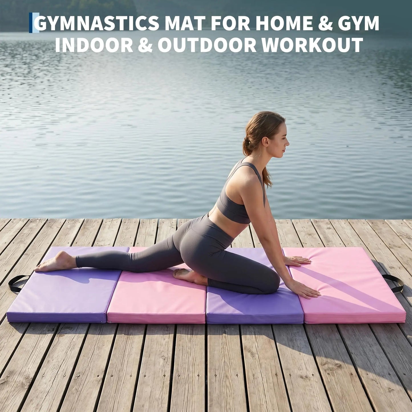 HiMISS Folding Gymnastics Mat 4 Fold Home Gym Exercise
