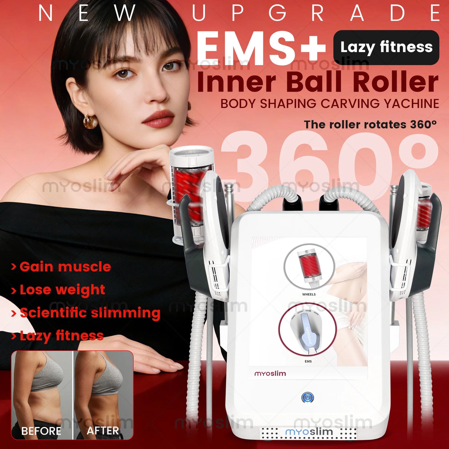 EMS Roller Massager 360 Inner Ball For Body Sculpting CE
