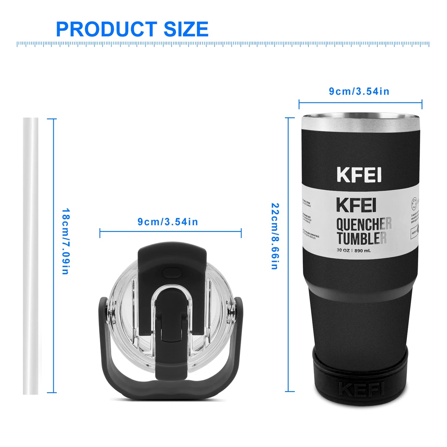 Stainless Steel Double Wall Insulated Tumbler With Lid And Straw