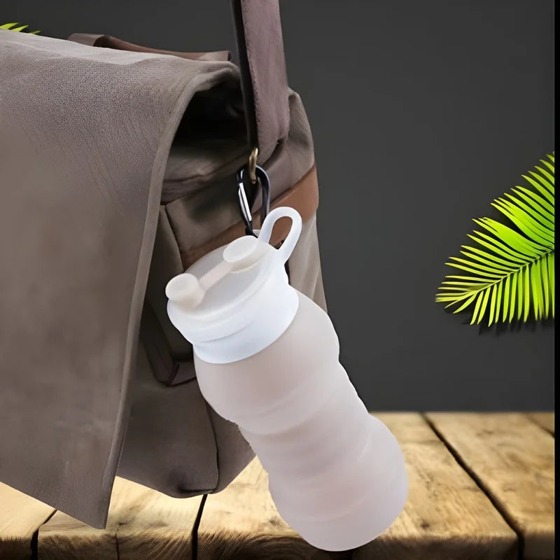 Collapsible BPA Free Silicone Water Bottle Foldable Travel Bottle