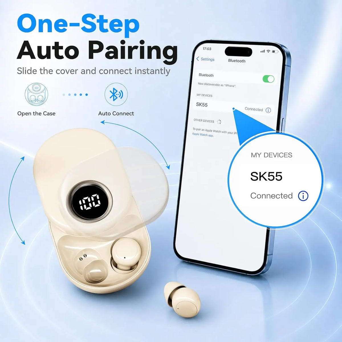 INSONIXN Invisible Wireless Bluetooth Earbuds for Sleep and Music