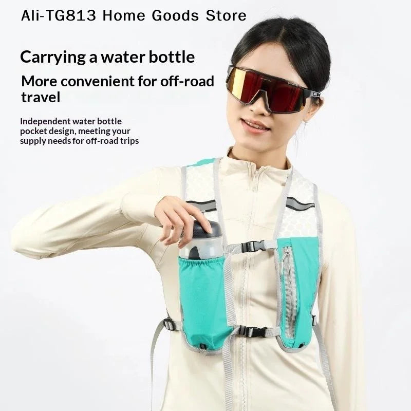 Lightweight Reflective Running Hydration Vest With Adjustable Chest Strap