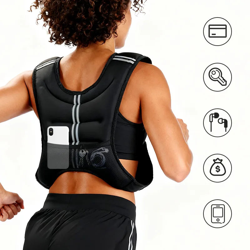 Weight Vest With Reflective Stripe For Training And Running