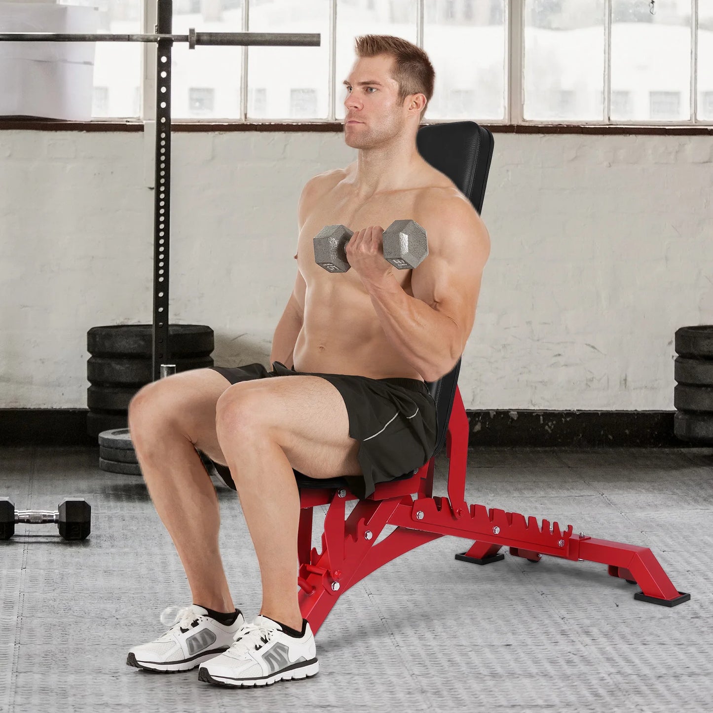 ALIILEE Fitness Equipment Adjustable Workout Bench 1300LBS Weight Capacity