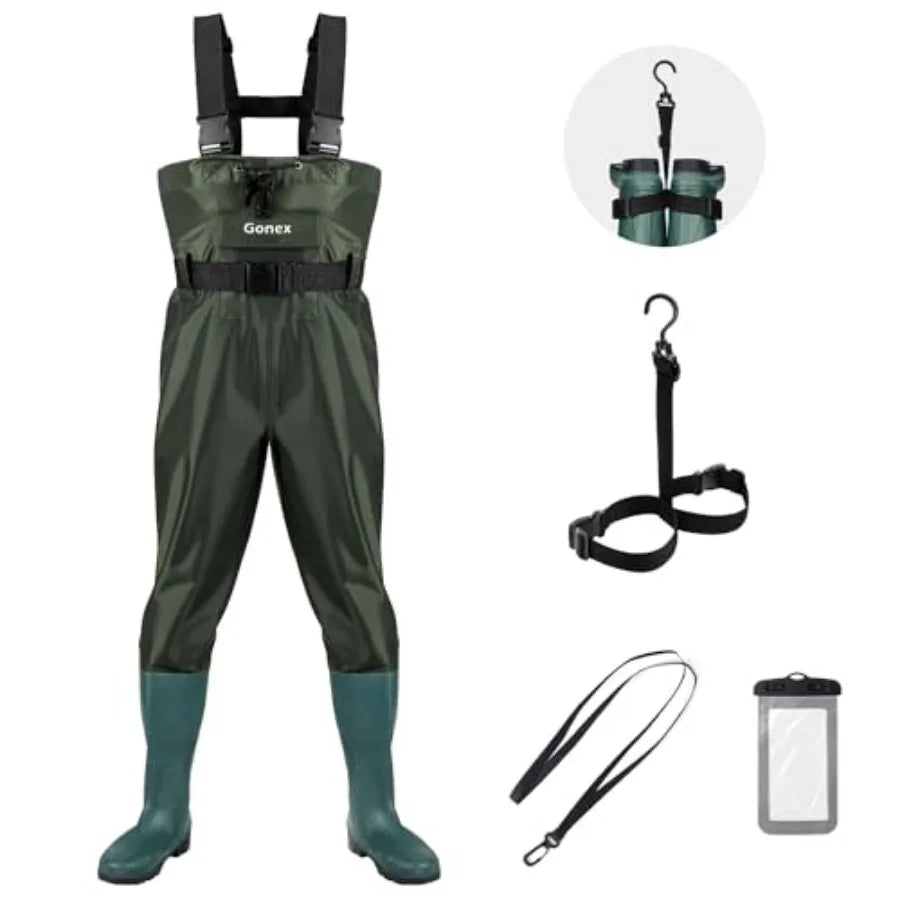 Unisex Chest Waders Waterproof 70D Nylon For Hunting And Fishing