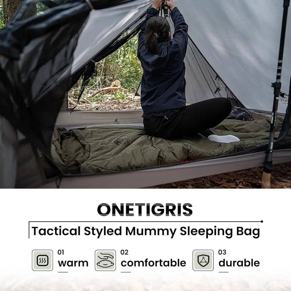 Mummy-Shaped Sleeping Bag for Camping, Hiking, and Survival Adventures