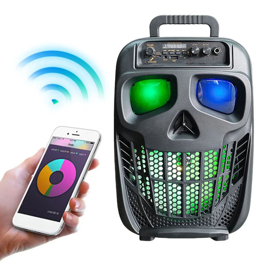 LAIMANEI Skull Bluetooth Speaker Portable Wireless Outdoor Microphone BT 5.0