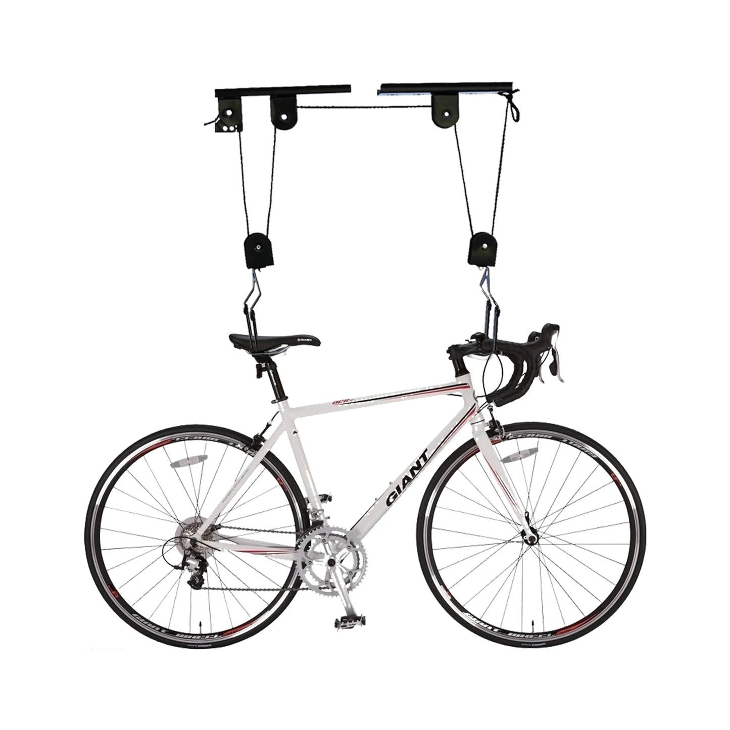 Garage Ceiling Bike Hoist With Pulley Storage System