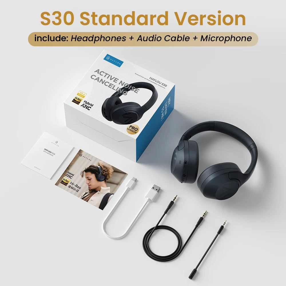 Haylou S30 Wireless Bluetooth 5.4 Headphones With Adaptive Noise Cancelling