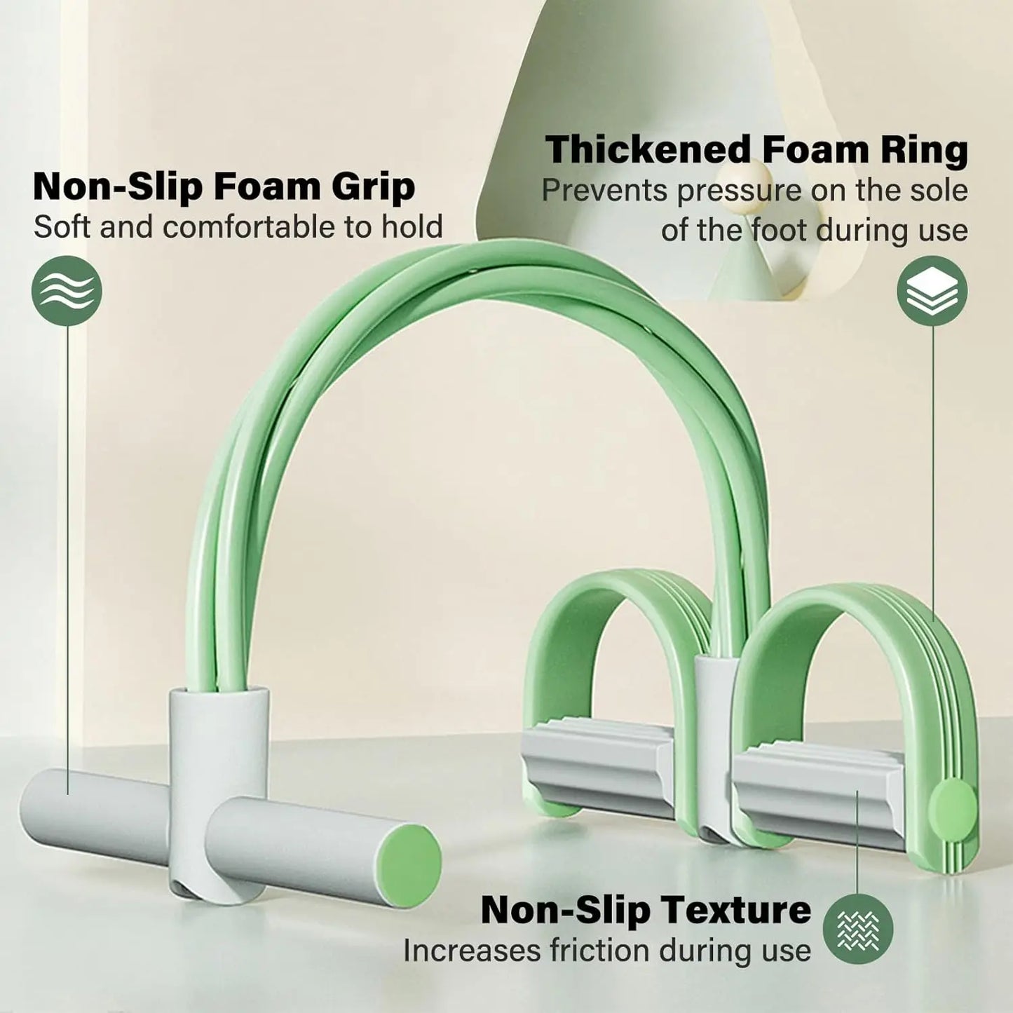 Natural Rubber Pedal Resistance Bands With Handles Full Body Workout