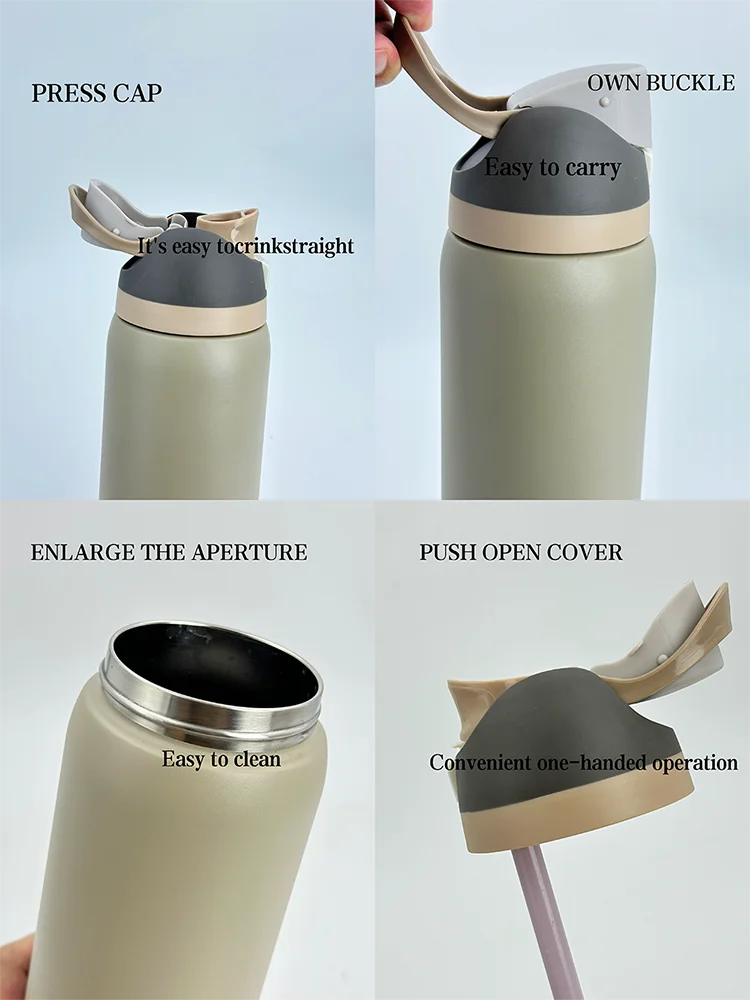 Owalaa Stainless Steel Insulated Water Bottle With Straw